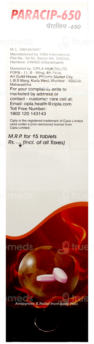 Paracip 650 Tablet 15