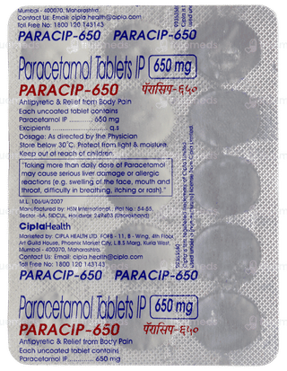 Paracip 650 Tablet 15