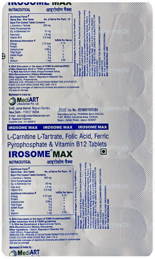 Irosome Max Tablet 10