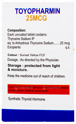 Toyopharmin 25mcg Tablet 100