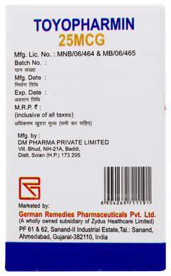 Toyopharmin 25mcg Tablet 100 Toyopharmin 25mcg Tablet 100