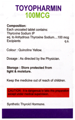 Toyopharmin 100mcg Tablet 100 Toyopharmin 100mcg Tablet 100