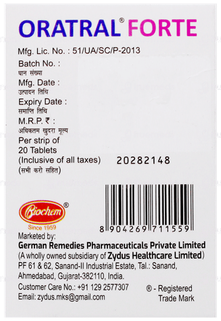 Oratral Forte Tablet 20