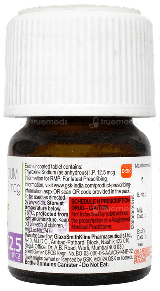Eltroxin 12.5mcg Tablet 120