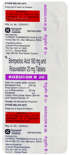 Rozucor B 20 Tablet 10