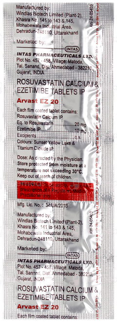 Arvast Ez 20 Tablet 10 Arvast Ez 20 Tablet 10