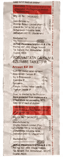 Arvast Ez 20 Tablet 10