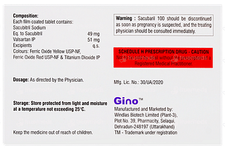Sacubaril 100 Tablet 14
