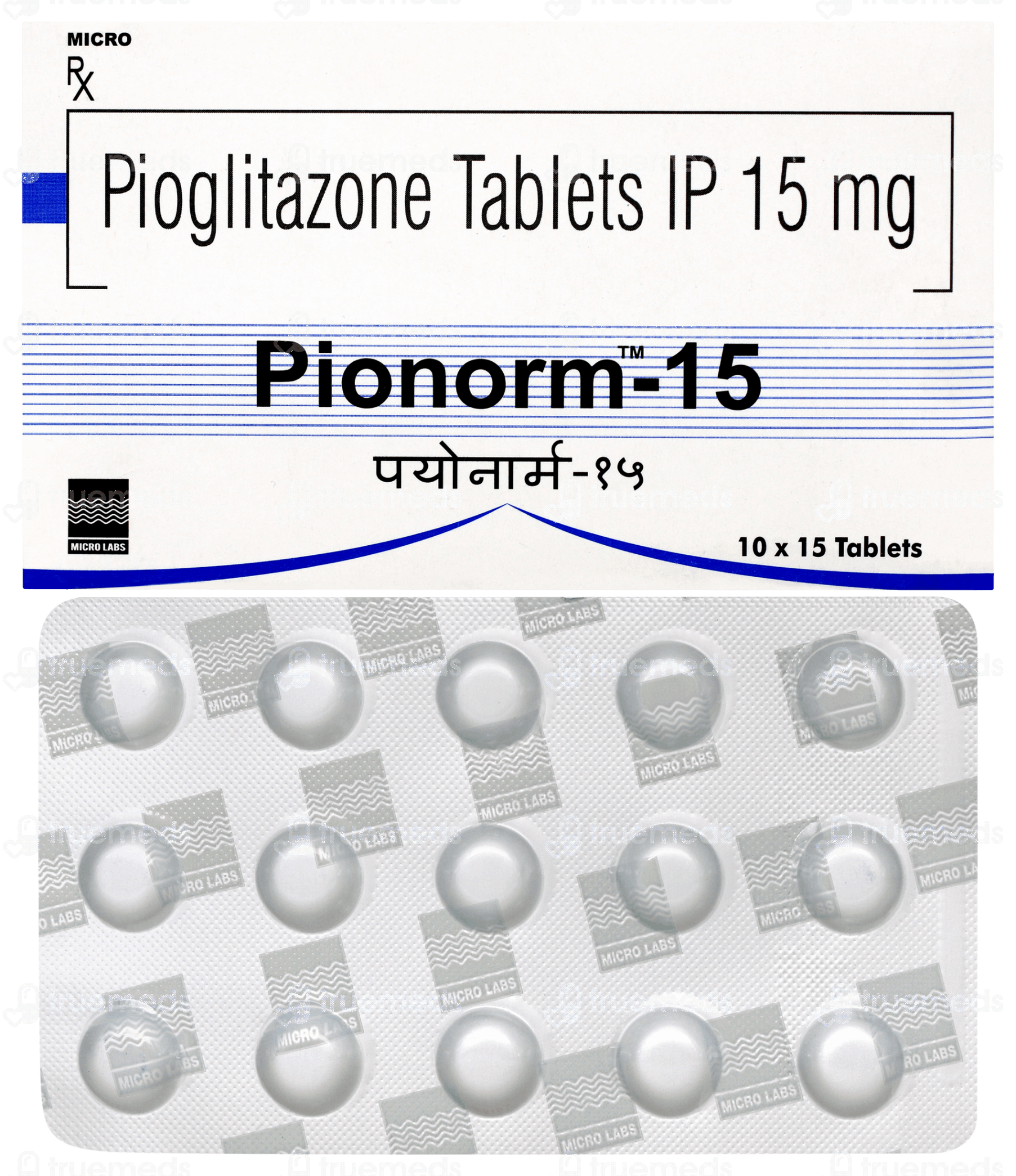 Pionorm 15 Tablet 15 - Uses, Side Effects, Dosage, Price | Truemeds
