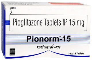 Pionorm 15 Tablet 15 - Uses, Side Effects, Dosage, Price | Truemeds