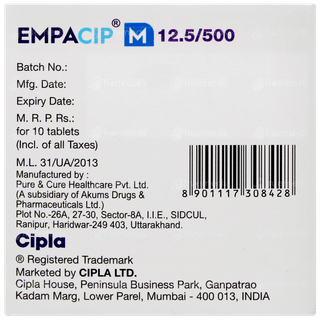 Empacip M 12.5/500 Tablet 10