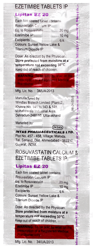 Lipitas Ez 20 Tablet 10