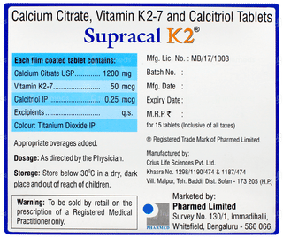 Supracal K2 Tablet 15