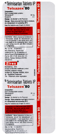 Telsazex 80 Tablet 10 Telsazex 80 Tablet 10