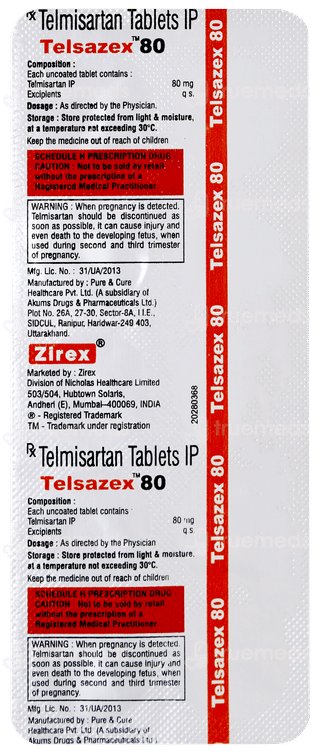 Telsazex 80 Tablet 10
