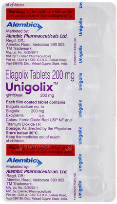 Unigolix 200mg Tablet 10