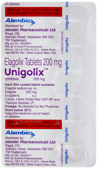 Unigolix 200mg Tablet 10