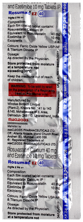 Rosumac Ez 40mg/10mg Tablet 10