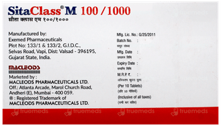 Sitaclass M 100Mg/1000Mg Tablet 10
