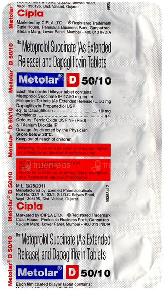 Metolar D 50/10Mg Tablet 10