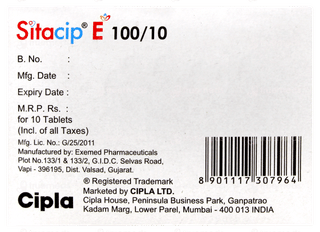 Sitacip E 100/10mg Tablet 10