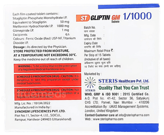 St Gliptin Gm 1/1000 Tablet 15