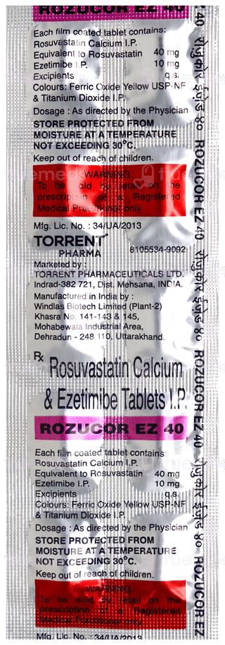 Rozucor Ez 40 Tablet 10