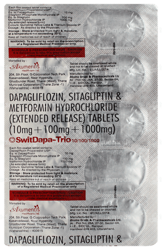 Switdapa Trio 10Mg/1000Mg/100Mg Tablet 10