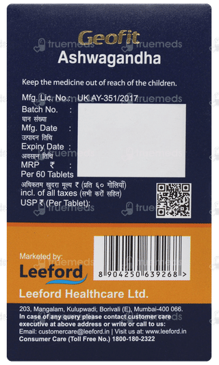Geofit Ashwagandha Tablet 60