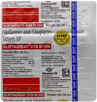 Gliptagreat Sita M 500Mg Tablet 15
