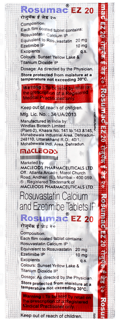 Rosumac Ez 20mg/10mg Tablet 10