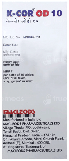 K Cor Od 10Mg Tablet 10 K Cor Od 10Mg Tablet 10
