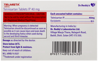Telmista 40Mg Tablet 15