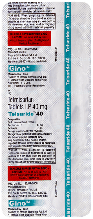 Telsaride 40 Tablet 10
