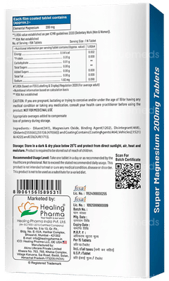 Super Magnesium 200mg Tablet 15