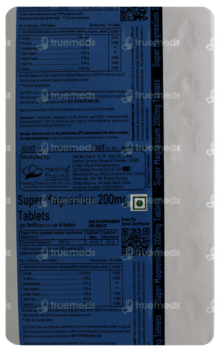 Super Magnesium 200Mg Tablet 15