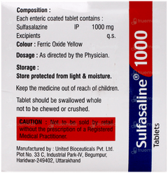 Sulfasaline 1000 Tablet 15 Sulfasaline 1000 Tablet 15