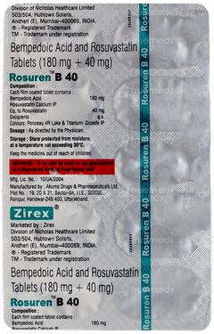 Rosuren B 40 Tablet 10 Rosuren B 40 Tablet 10