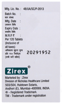 Thyzire 50 Tablet 120