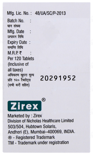 Thyzire 50 Tablet 120