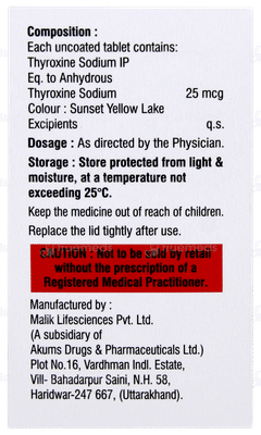 Thyzire 25 Tablet 120