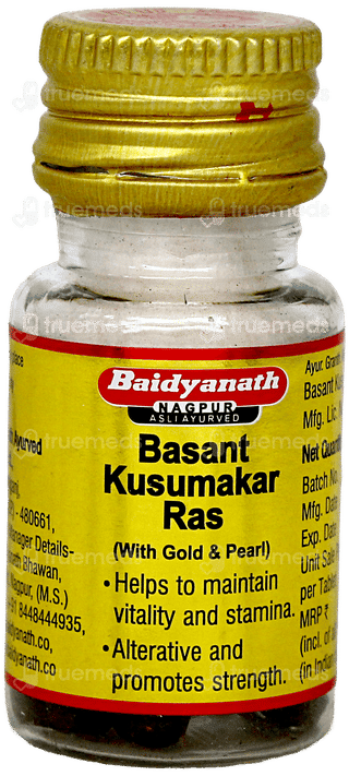 Baidyanath Basant Kusumakar Ras With Gold  & Pearl Tablet 10