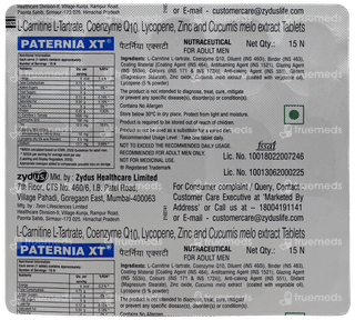 Paternia Xt Tablet 15