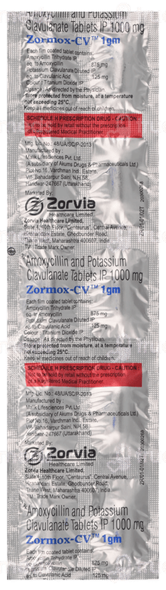 Zormox Cv 1Gm Tablet 10