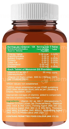 Carbamide Forte Vitamin D3+K2 2 In 1 Support Tablet 120