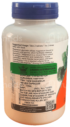 Now Magnesium Glycinate Vegetarian Tablet 180