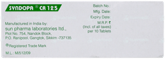 Syndopa Cr 125 Tablet 10 Syndopa Cr 125 Tablet 10