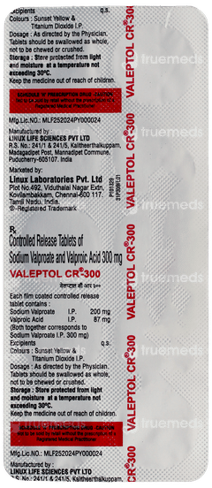 Valeptol Cr 300 Tablet 10 Valeptol Cr 300 Tablet 10