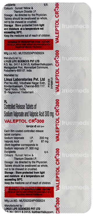 Valeptol Cr 300 Tablet 10