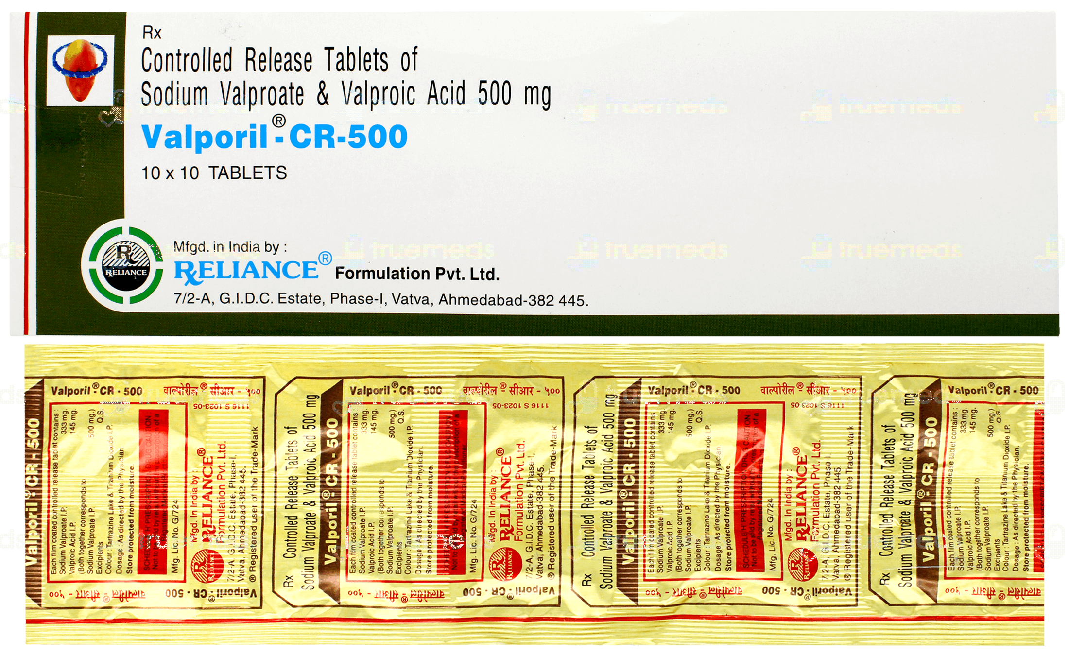 Valporil Cr 500 Tablet 10